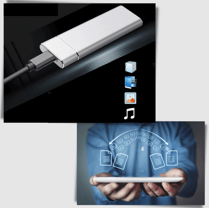 Portable externe SSD aus Aluminium für Backups und Speicher unterwegs