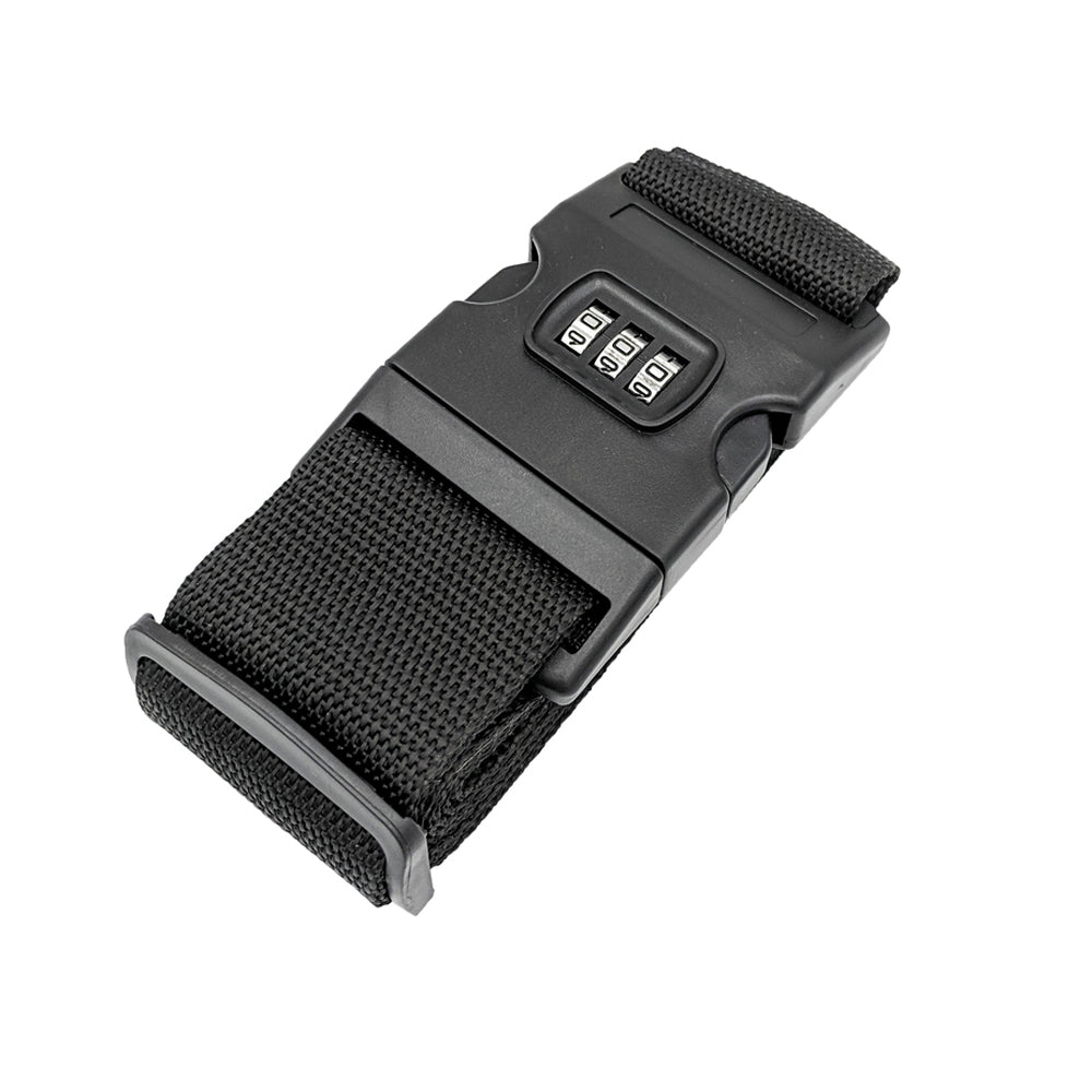 Suitcase tension strap with combination lock &amp; anti-theft protection
