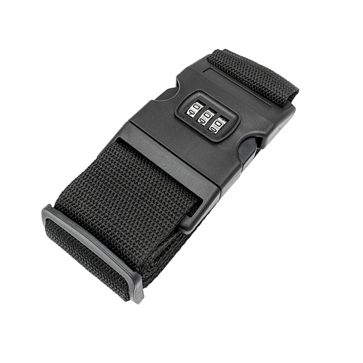 Suitcase tension strap with combination lock &amp; anti-theft protection