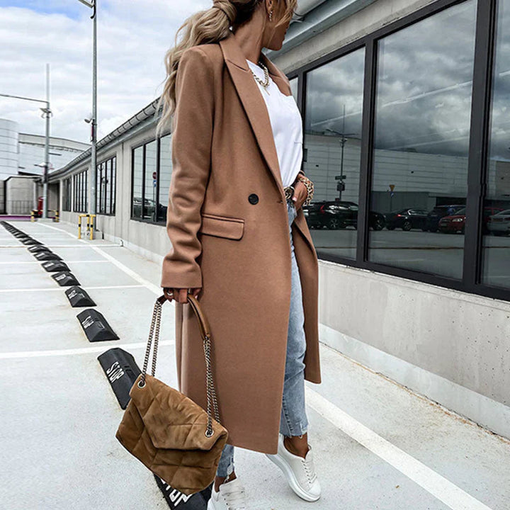 Women's Trench Coat with Long Cut and Classic Design
