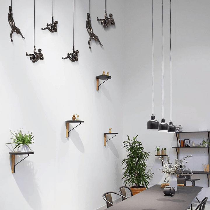 Wall Sculpture Climber – Inspiring 3D Decoration made of Resin &amp; Iron for Modern Home Design