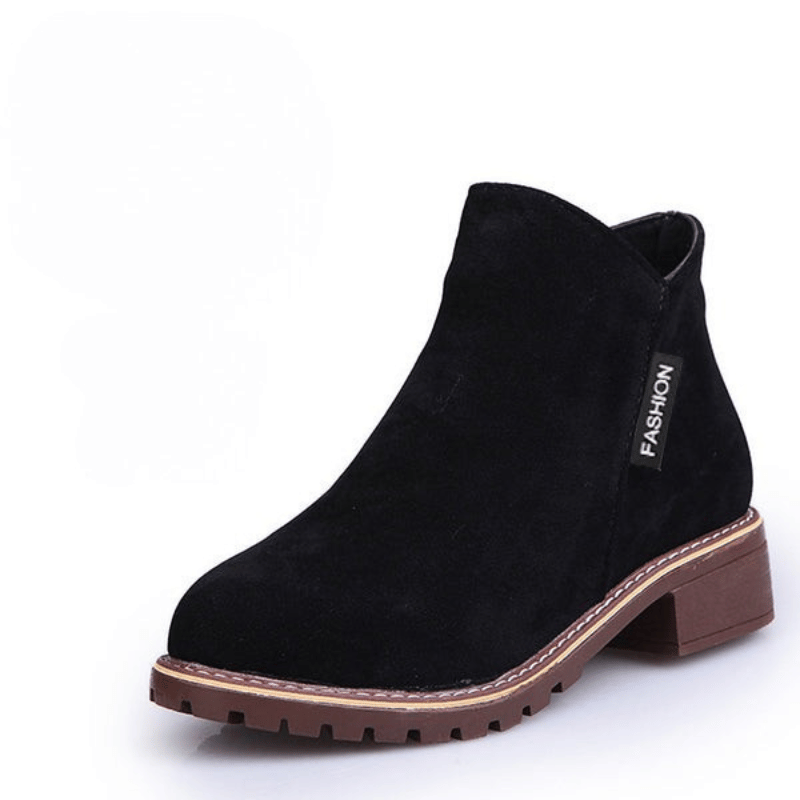 Women's ankle boots with zipper and low heel
