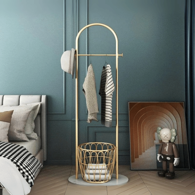 Modern metal coat rack with marble base