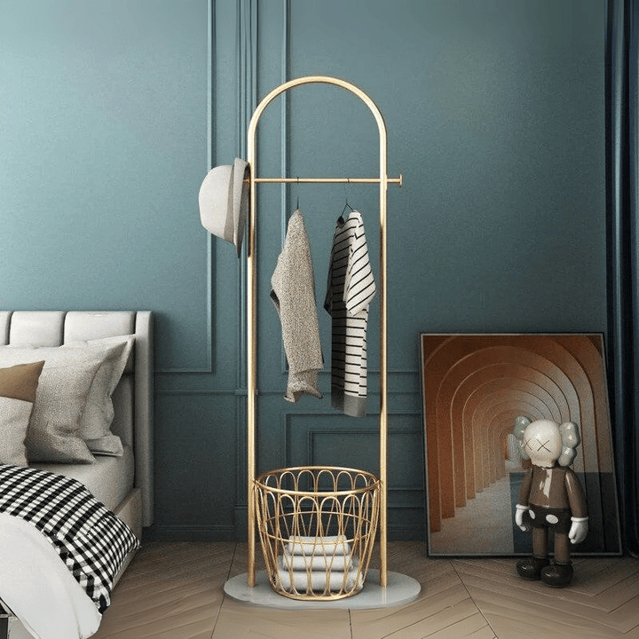 Modern metal coat rack with marble base