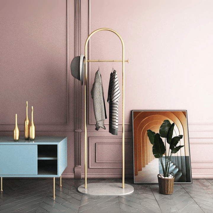 Modern metal coat rack with marble base