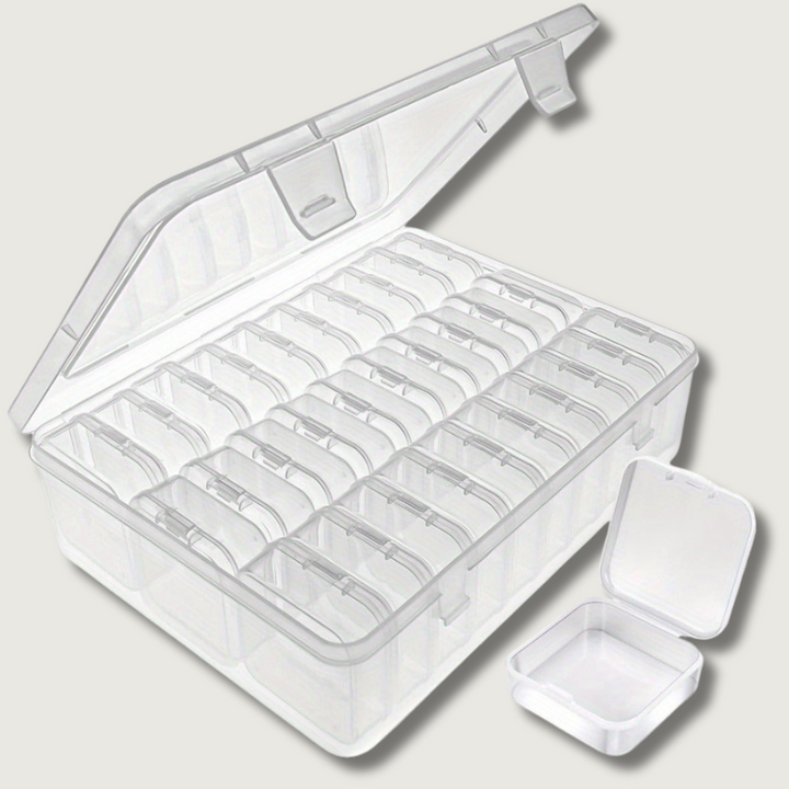 Practical 30-piece storage set for beads and craft supplies