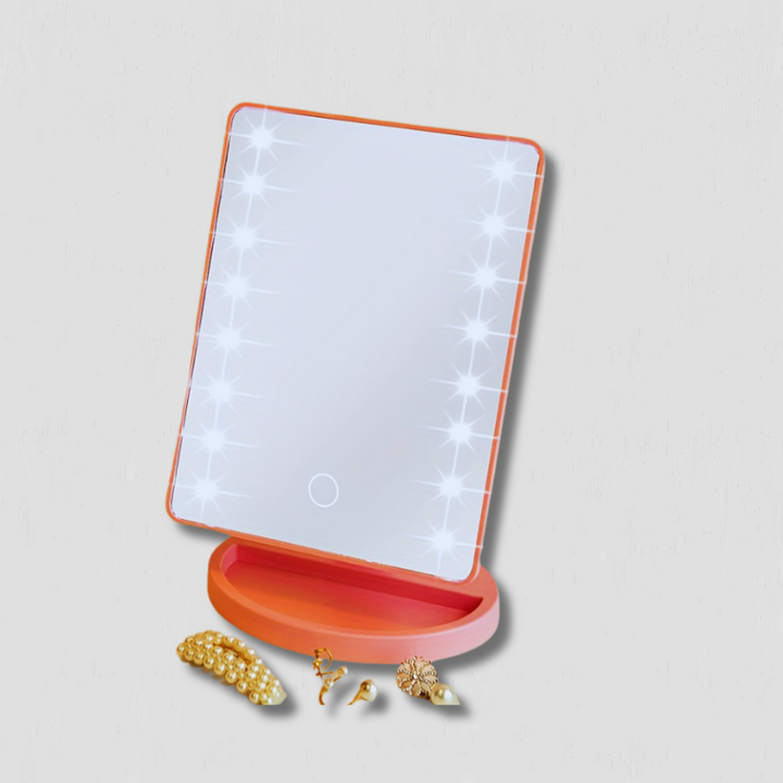 LED makeup mirror with touch function and 16 dimmable lights