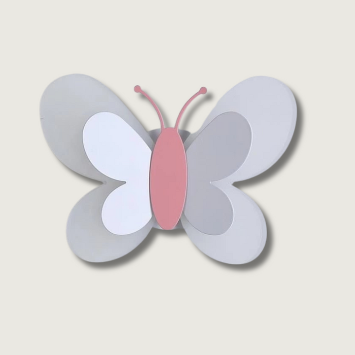 Playful, child-friendly LED wall light with butterfly motif