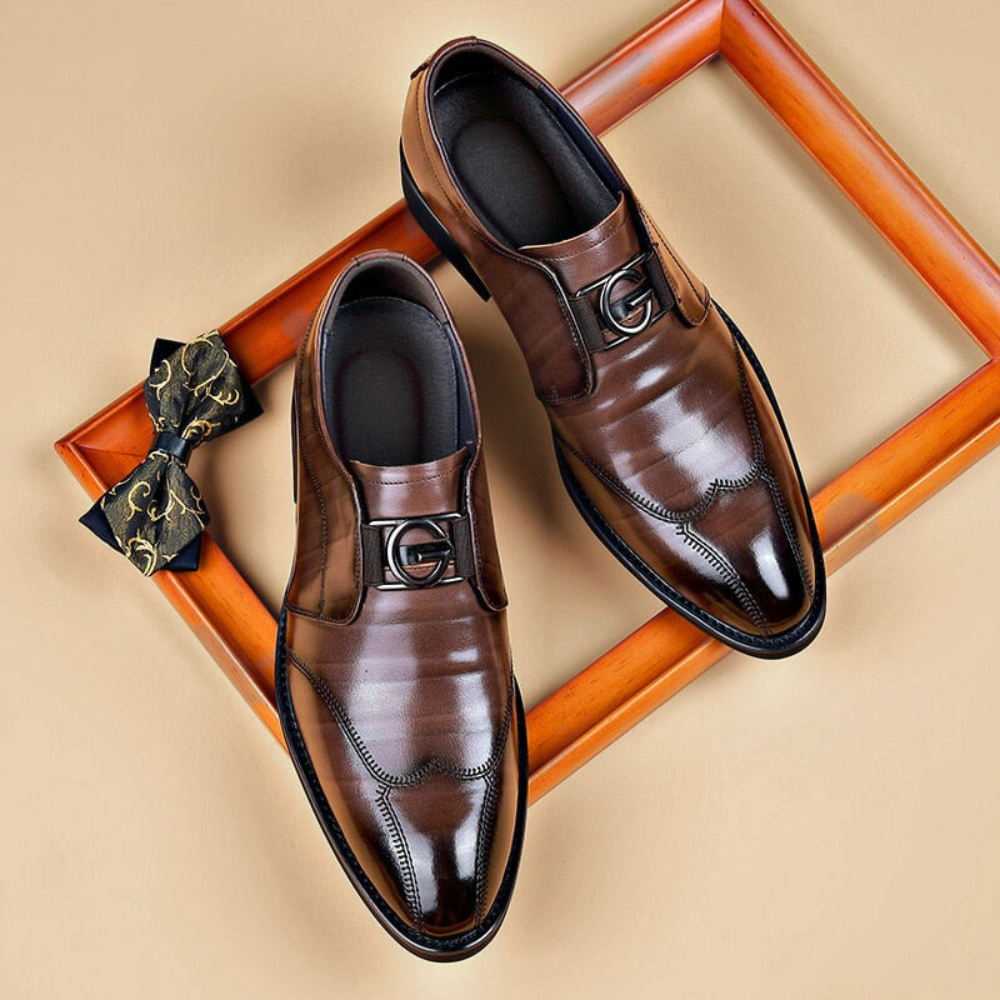 Men's Leather Shoes with Handcrafted Design