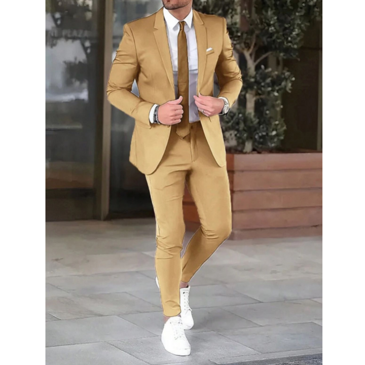 Men's Two-Piece Suit Set with Modern Cut 