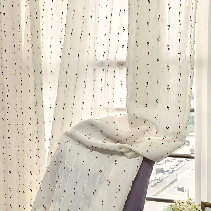 Rainbow Tulle Curtain – Colorful Embroidered Semi-Transparent Curtain