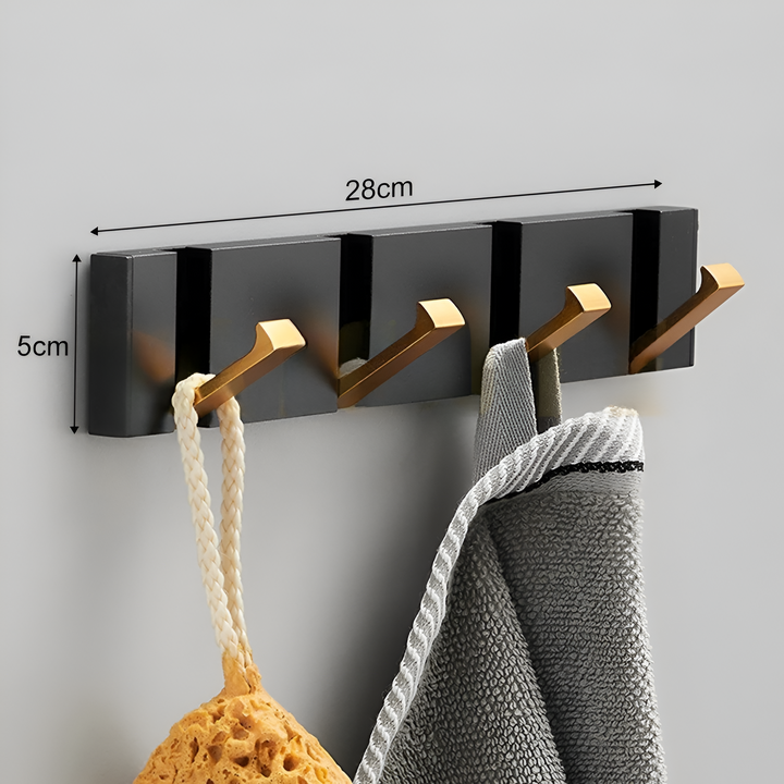 Klappbarer selbstklebender Wandhaken aus Aluminium in Seitenansicht