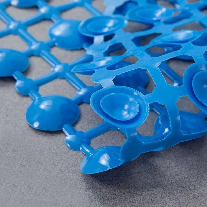 Non-slip shower mat with suction cups and fast water drainage