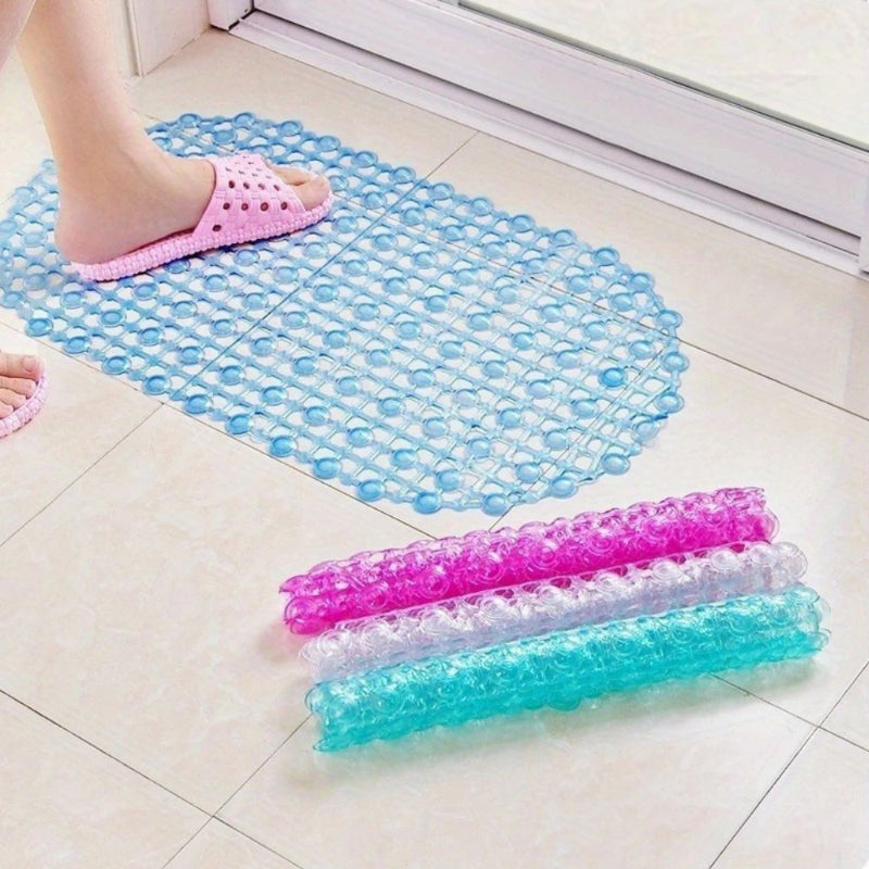Non-slip shower mat with suction cups and fast water drainage