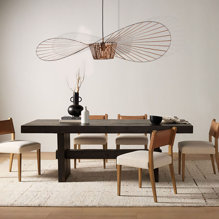 Vertigo LED pendant light in straw hat design – vintage, modern &amp; lightweight