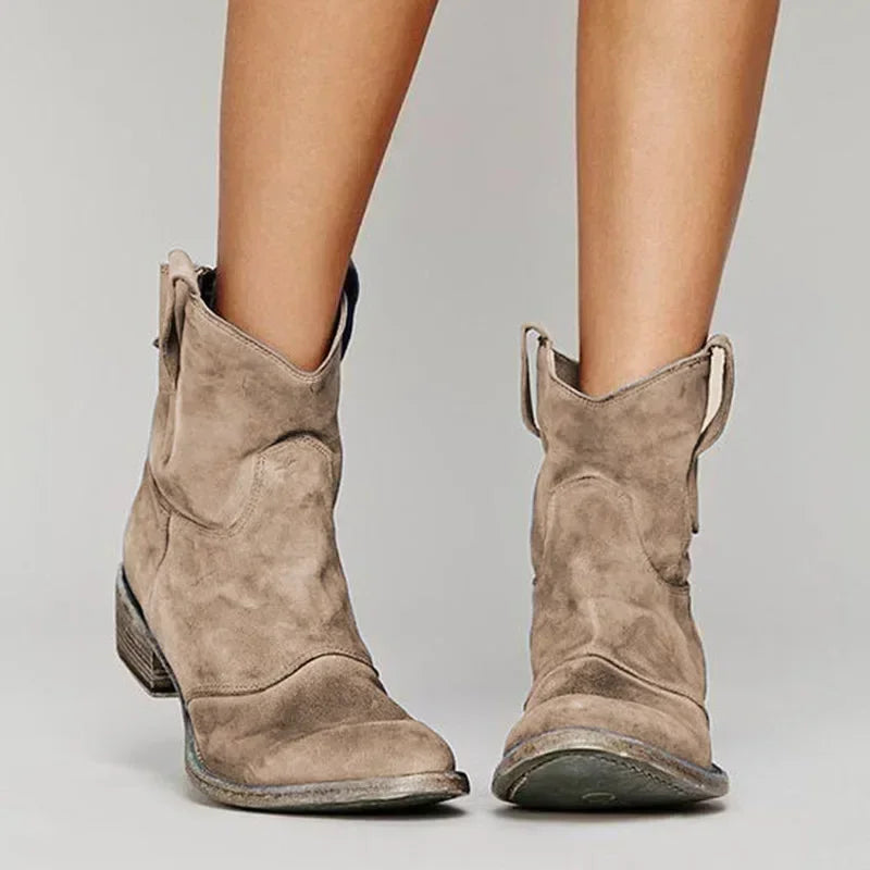 Women's cowboy ankle boots in a vintage design