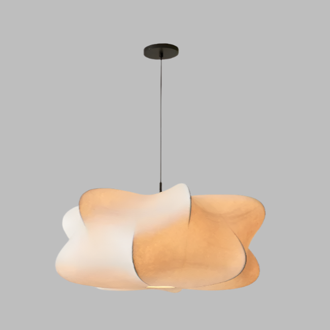 Minimalist pendant light made of silk – Stylish &amp; calming