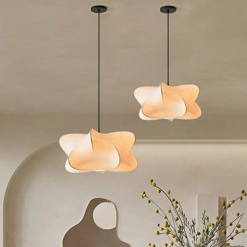Minimalist pendant light made of silk – Stylish &amp; calming