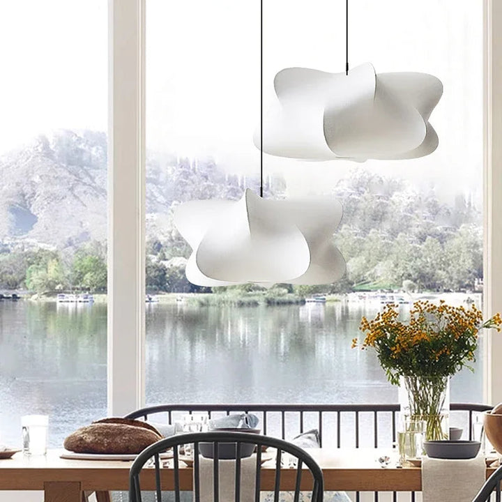 Minimalist pendant light made of silk – Stylish &amp; calming