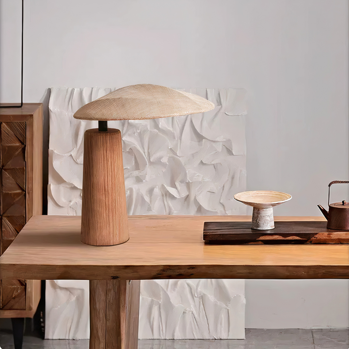 Wabi-Sabi wooden table lamp