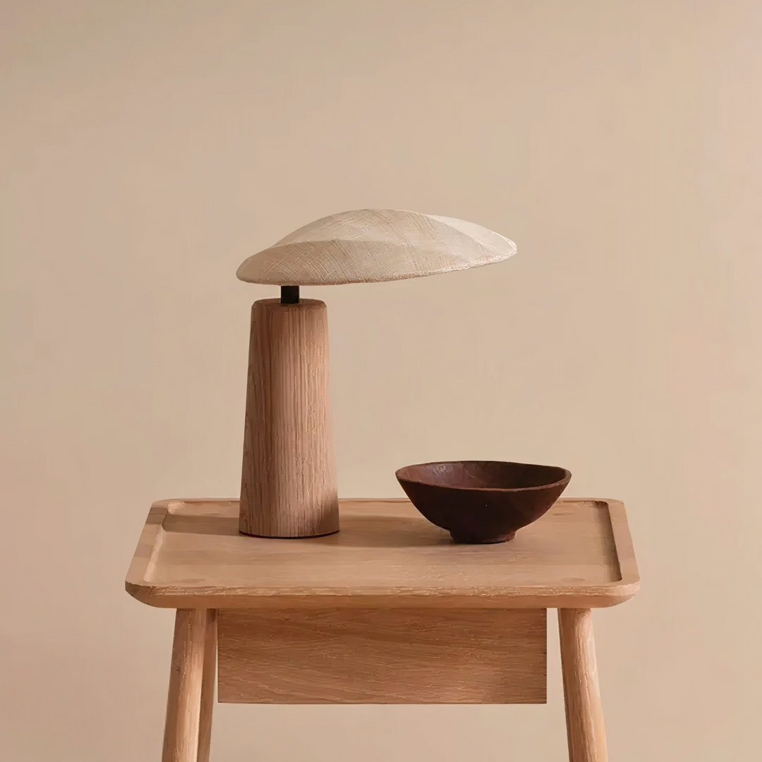Wabi-Sabi wooden table lamp