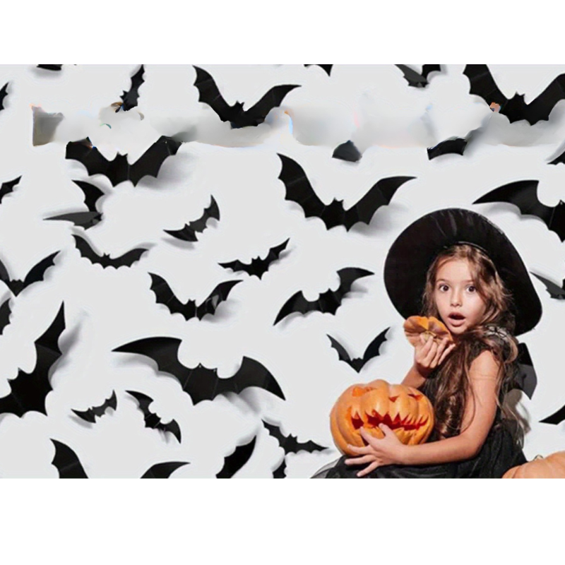 3D Bat Wall Stickers for Halloween – Spooky Wall Decoration for Parties &amp; Home