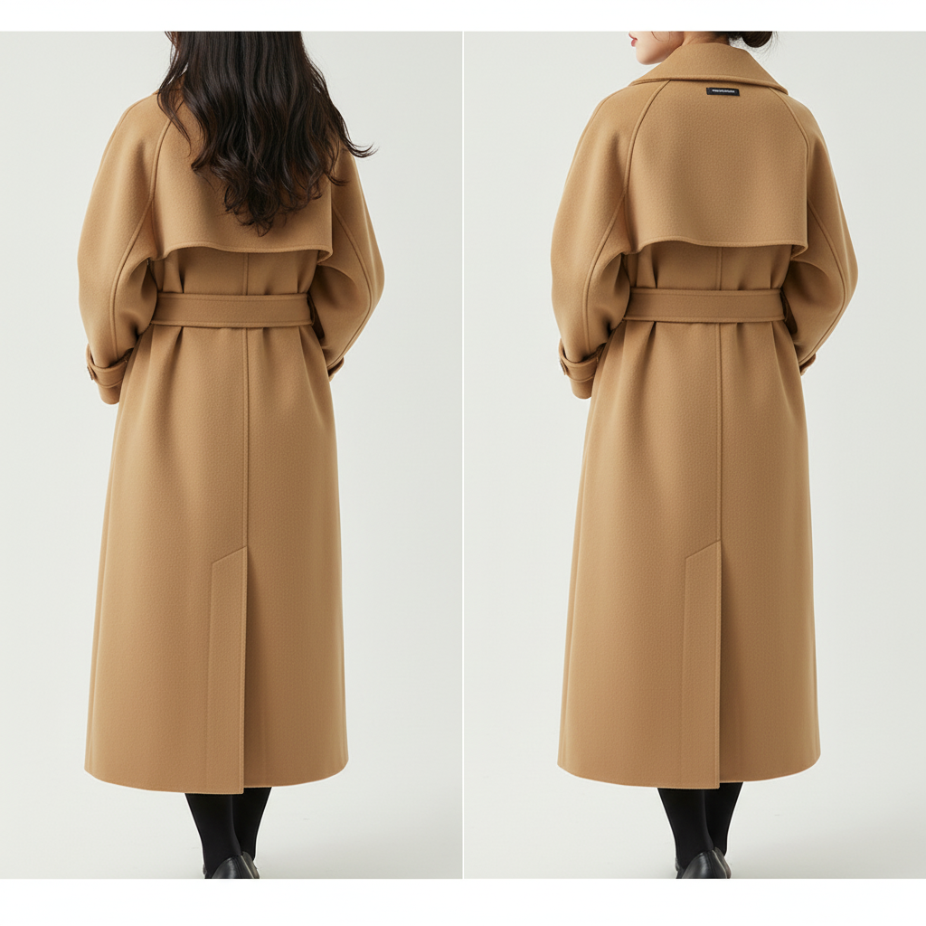 Women's Coat with Belt and Water-Repellent Design 