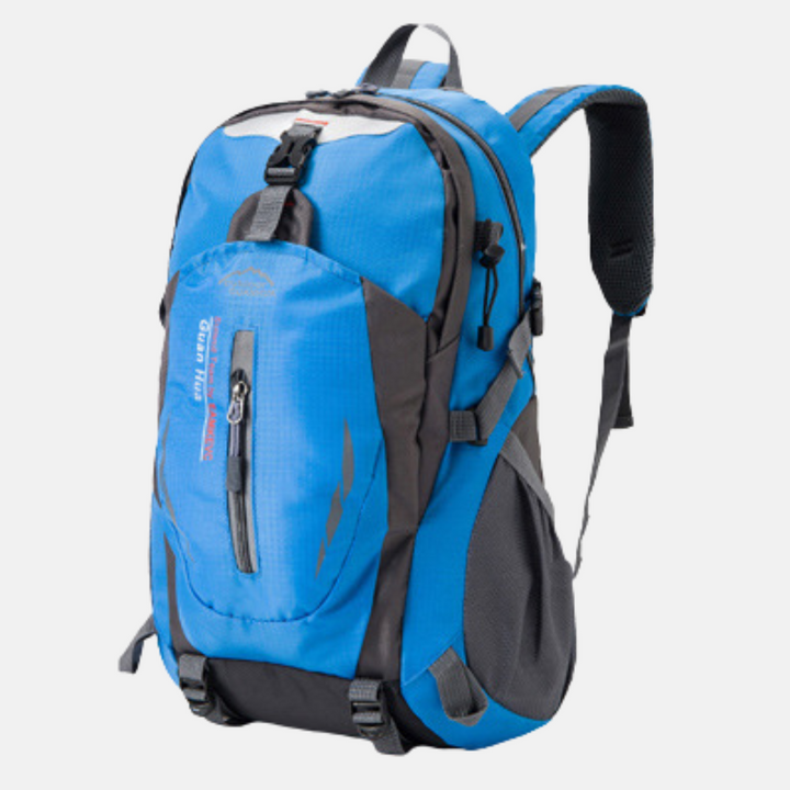 Water-resistant outdoor backpack with multiple compartments for travel and everyday use