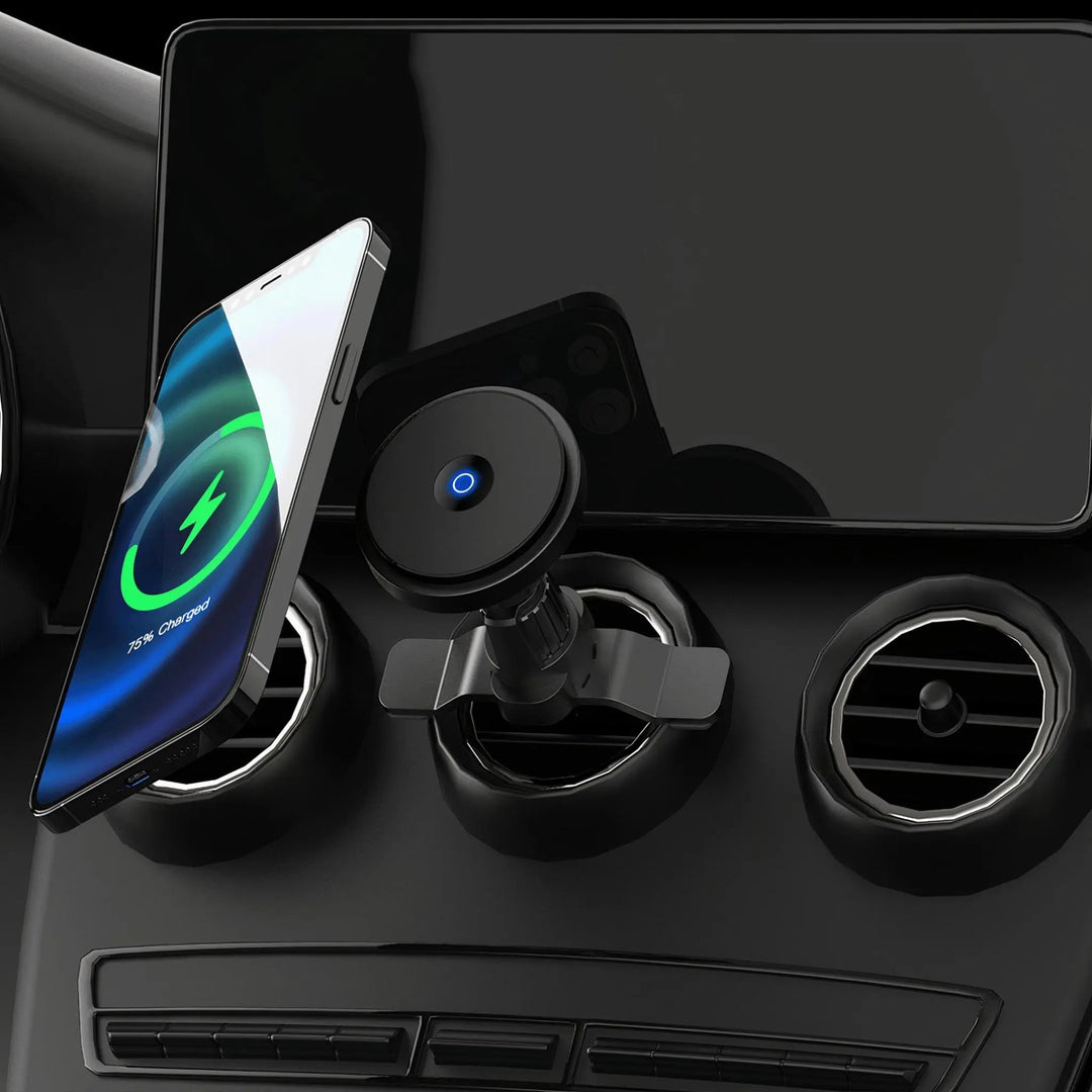 Magnetic car mount with MagSafe and fast charging function for iPhones