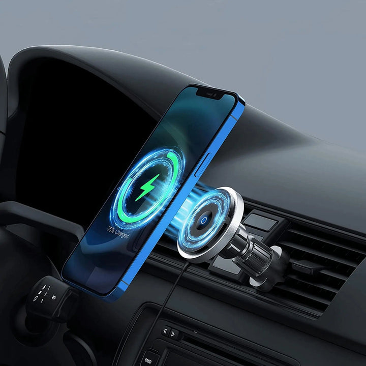 Magnetic car mount with MagSafe and fast charging function for iPhones