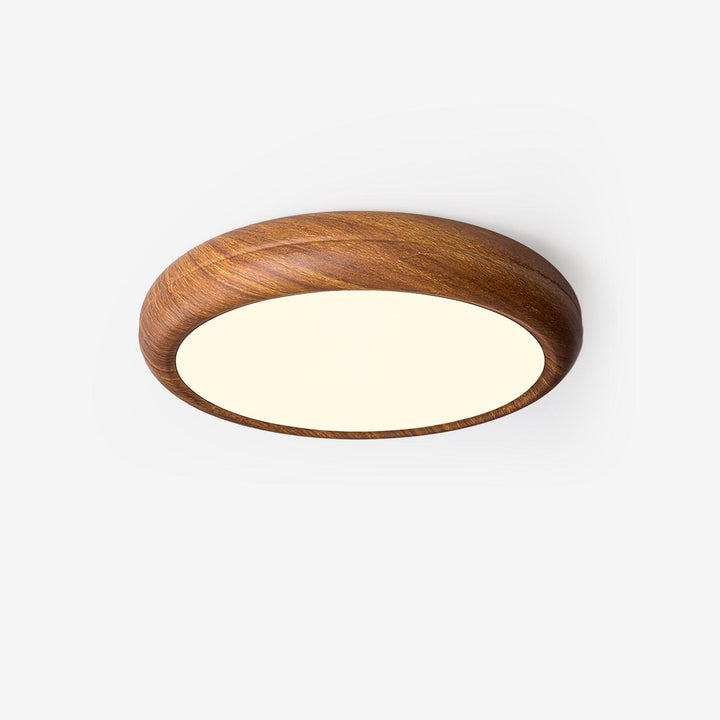 Round ceiling light with wood look and acrylic