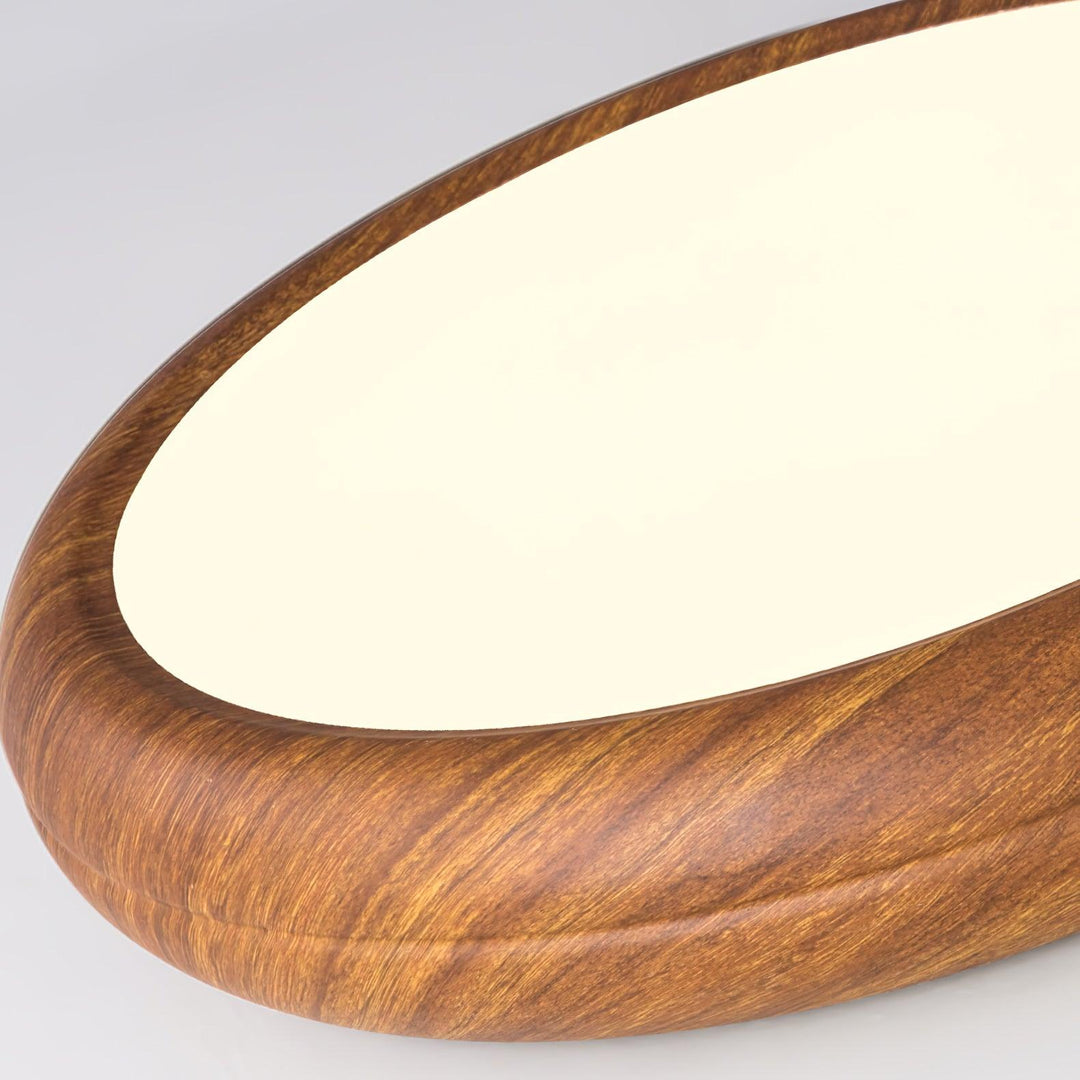 Round ceiling light with wood look and acrylic