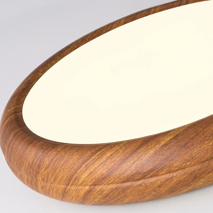 Round ceiling light with wood look and acrylic