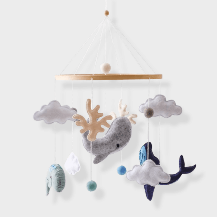 Wooden baby mobile for crib and nursery – Natural design for peaceful sleep