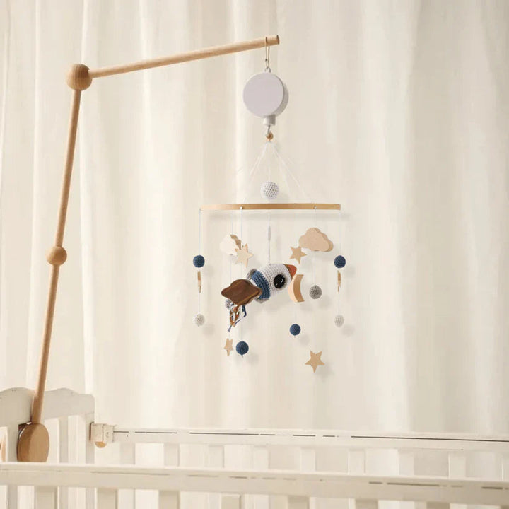 Wooden baby mobile for crib and nursery – Natural design for peaceful sleep