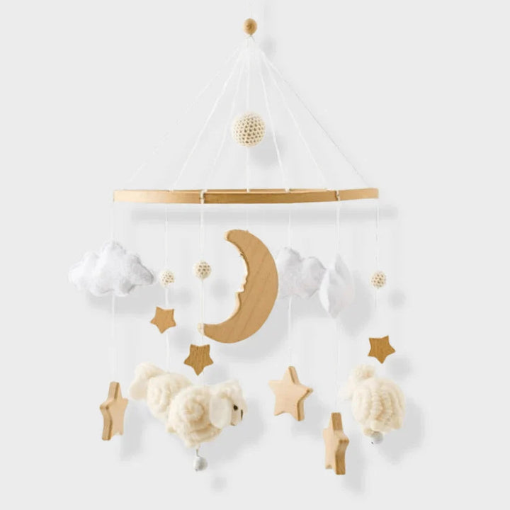 Wooden baby mobile for crib and nursery – Natural design for peaceful sleep