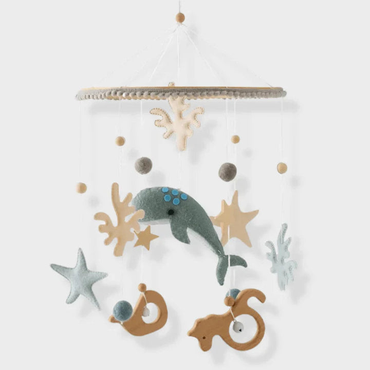 Wooden baby mobile for crib and nursery – Natural design for peaceful sleep