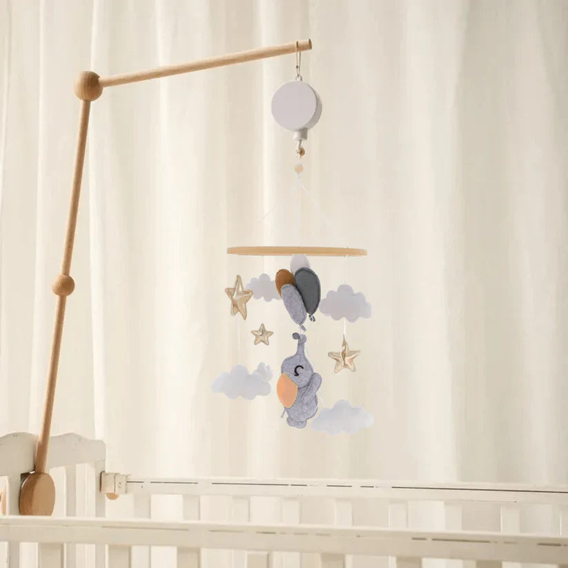 Wooden baby mobile for crib and nursery – Natural design for peaceful sleep