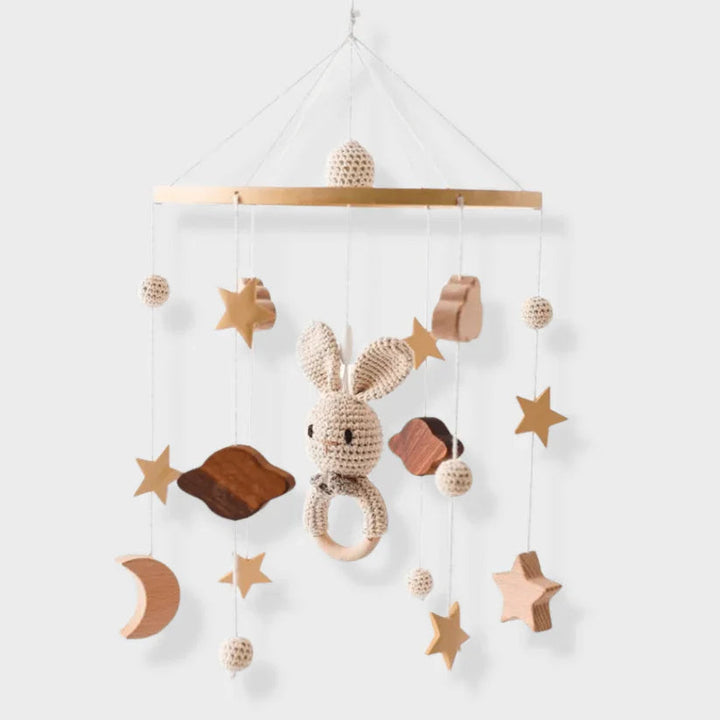 Wooden baby mobile for crib and nursery – Natural design for peaceful sleep