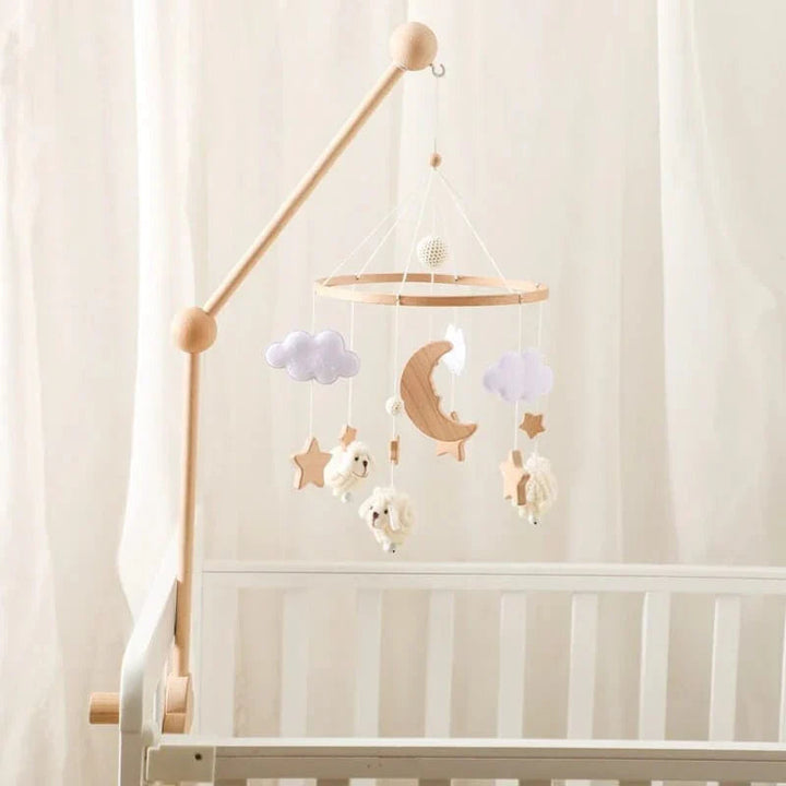 Wooden baby mobile for crib and nursery – Natural design for peaceful sleep