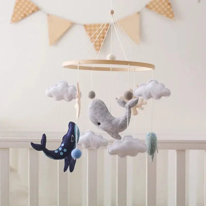 Wooden baby mobile for crib and nursery – Natural design for peaceful sleep
