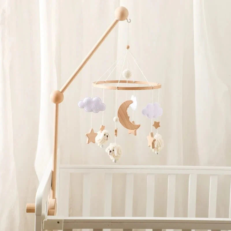 Wooden baby mobile for crib and nursery – Natural design for peaceful sleep