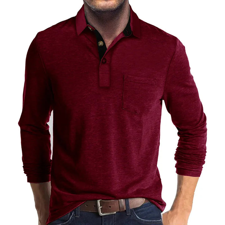 Men's long-sleeved shirt with a classic cut