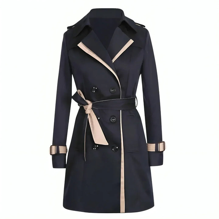 Women's Long Trench Coat with Classic Design