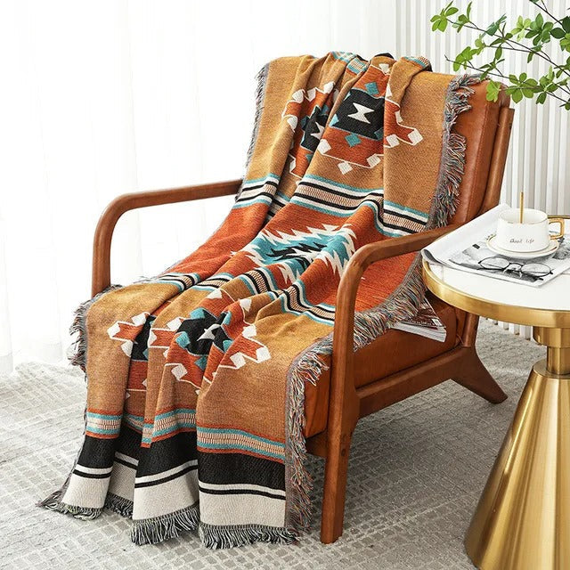 La Boheme blankets with colorful fringes 
