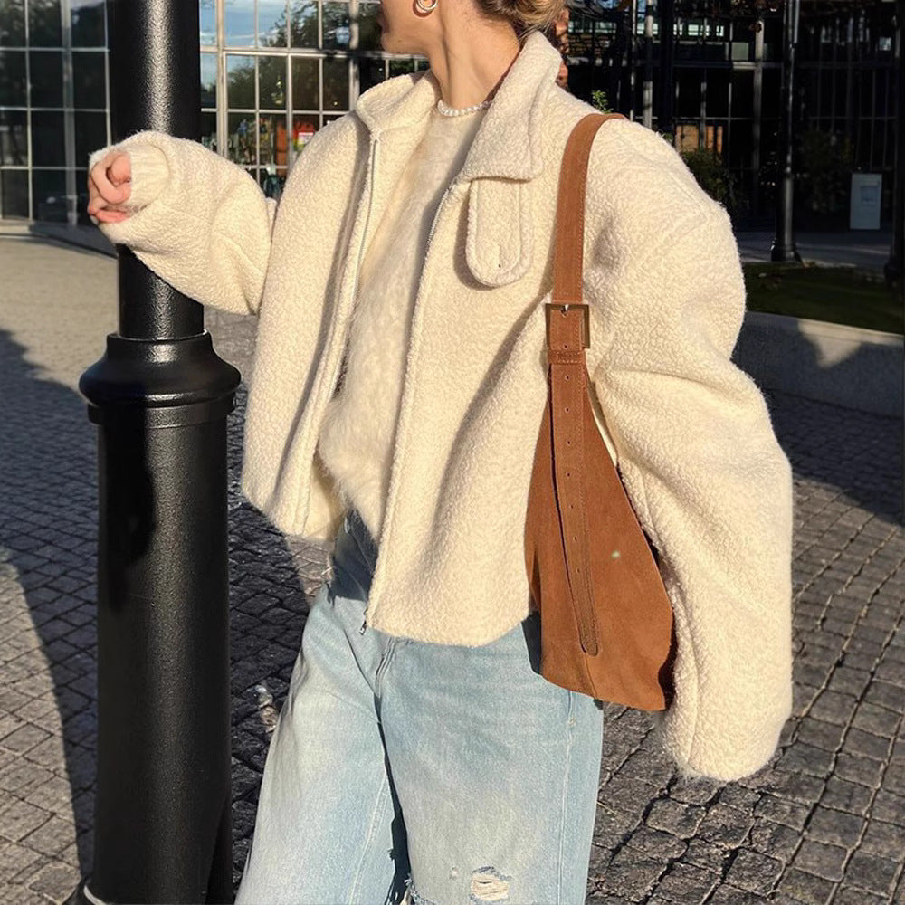 Women's Fleece Jacket with Minimalist Design