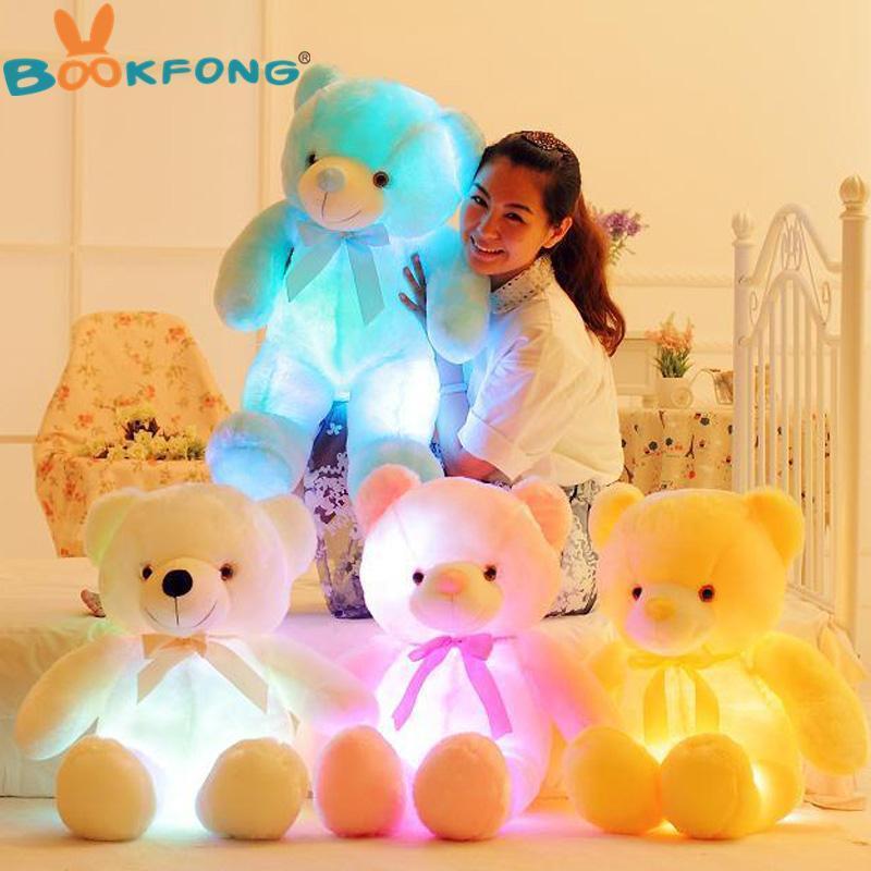 Light-up LED teddy bear with color-changing light 