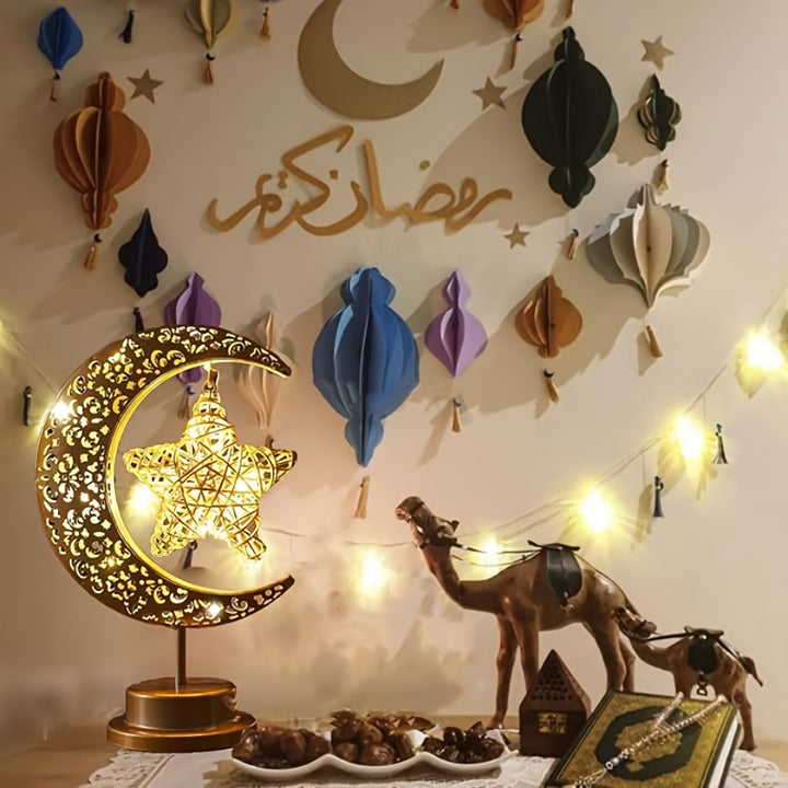 Decorative moon lamp with star for home