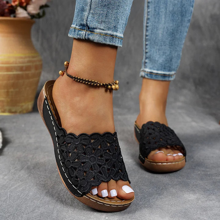 Stylish Fishnet Strap Sandals for Women