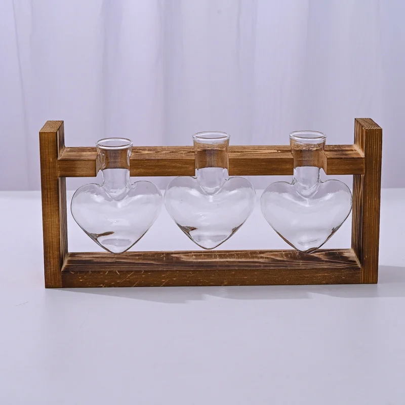 Holzherz Vase Dekorativer Blumentopf